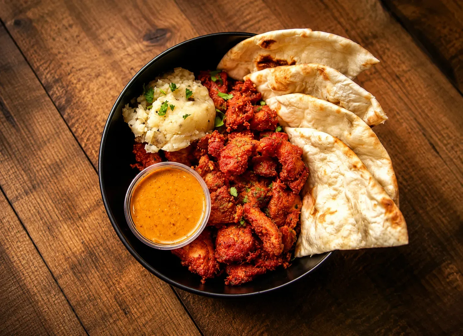 Chef's Bowl: Indian Friec Chicken with Naan